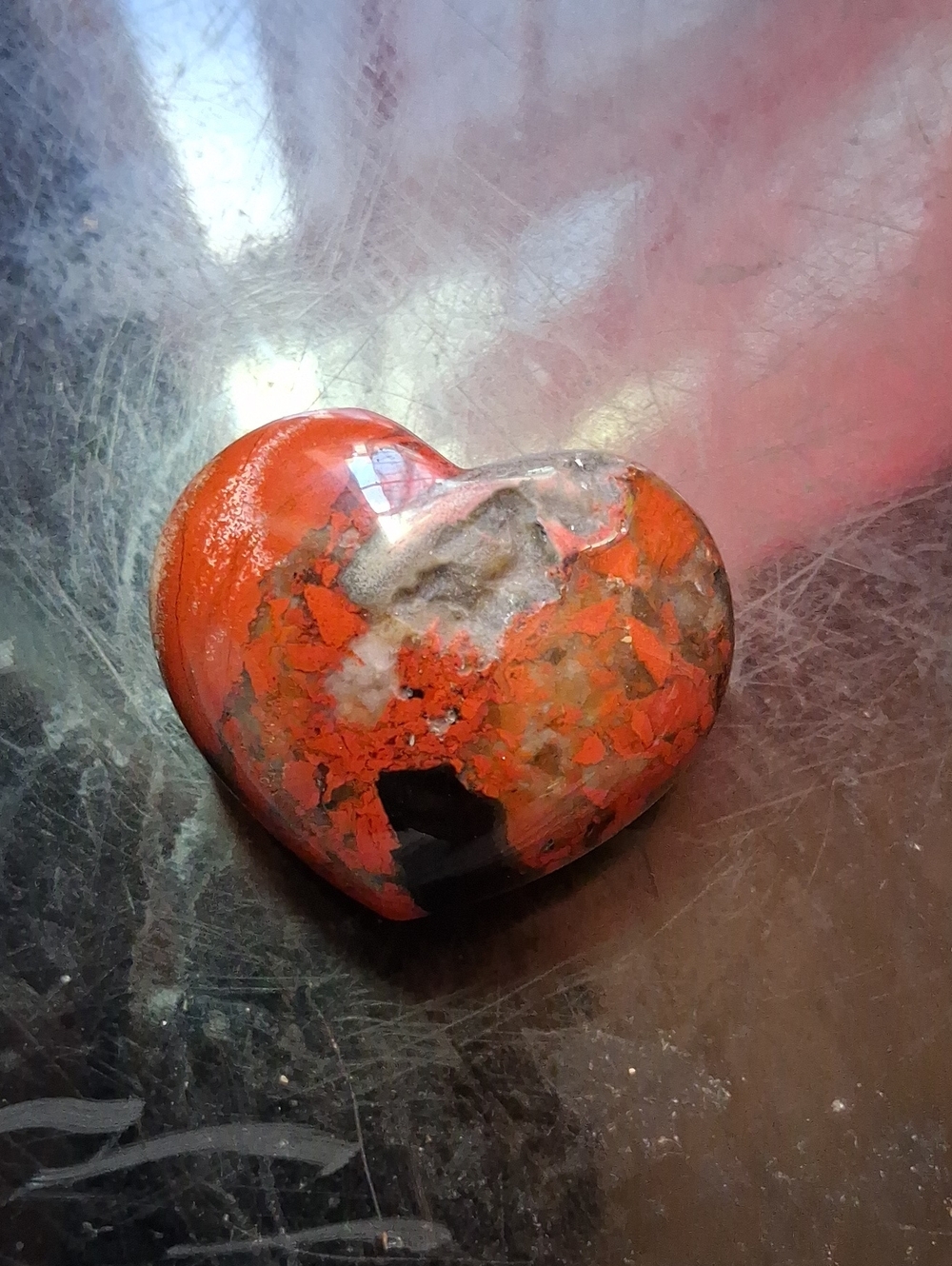 Polished Red Jasper Heart Accent - Small